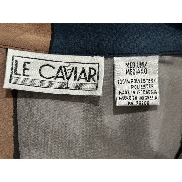 Le Caviar Color Block Short-Sleeve Button-Down Shirt Sz Medium - Picture 6 of 10